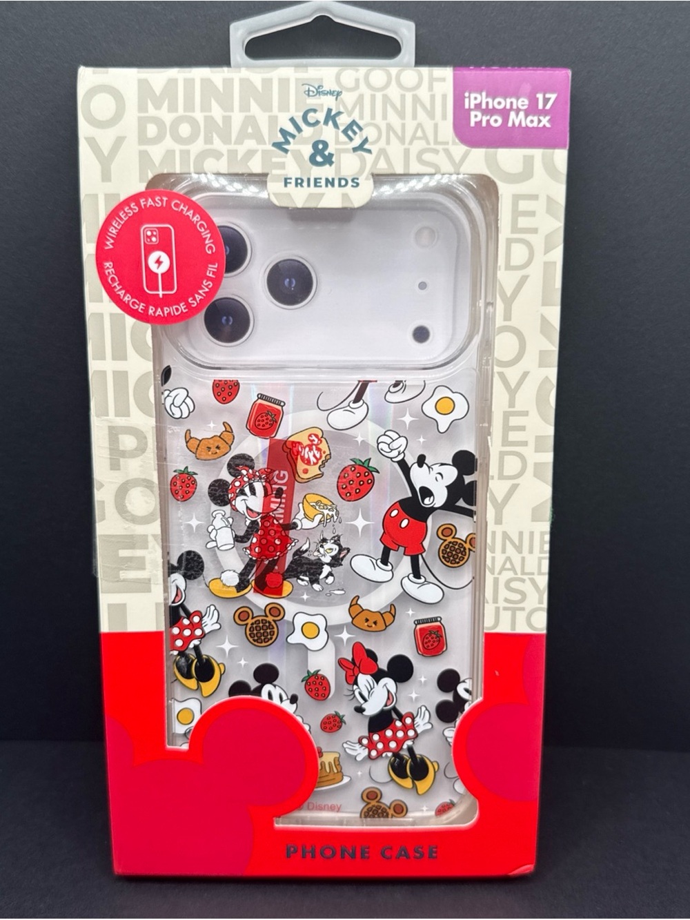 Disney Mickey & Friends Clear iPhone 17 Pro Max Case with Red and Black Accents